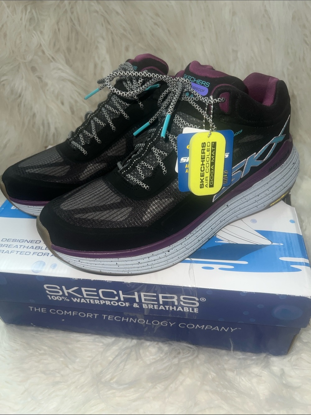 NIB Skechers Black, Purple & Blue SKX Athletic Sneakers Women’s size 10